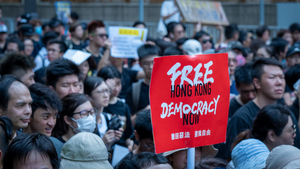 Demonstrators in Hong Kong